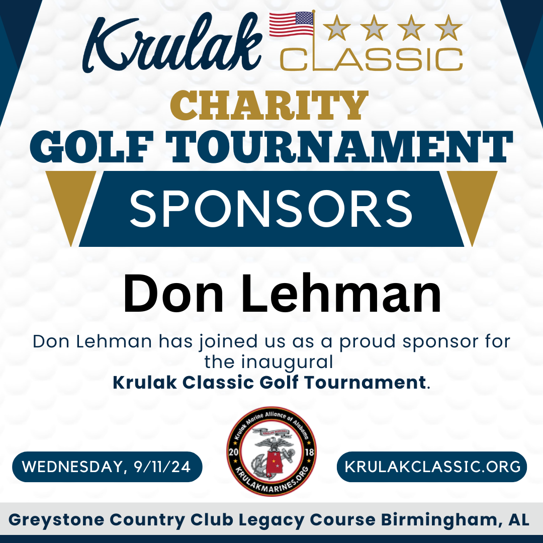 Thank you Don Lehman, Krulak Classic Charity Golf Tournament Sponsor